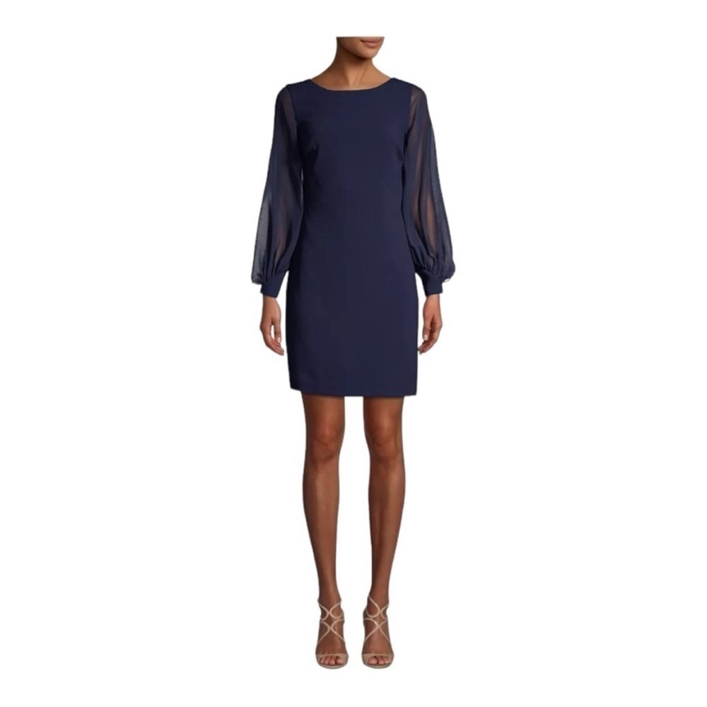 NWT Trina Turk sz 6 Energized Indigo Balloon Sleeve Dress minimalist quiet lux